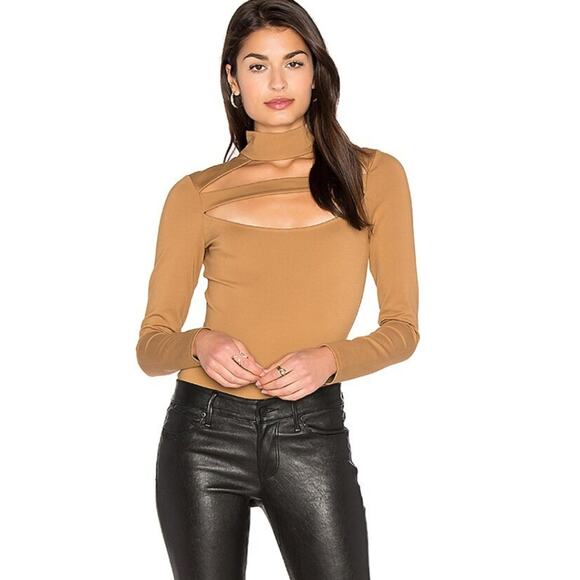 REVOLVE LPA Camel Tan Long Sleeve Bodysuit 79 Neutral Fall Size XS - Picture 1 of 13